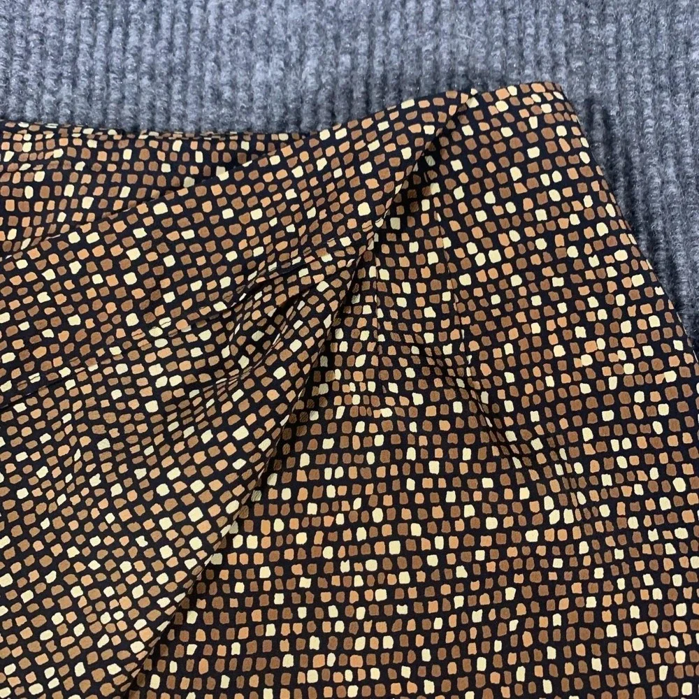 Liz Claiborne Skirt‎ Womens 4 Brown Lightweight Zip Up Short Abstract Y2K BOHO